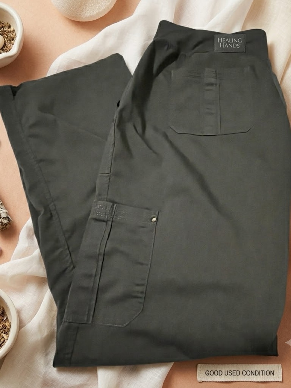 Healing Hands Women’s Charcoal Utility Scrub Pants